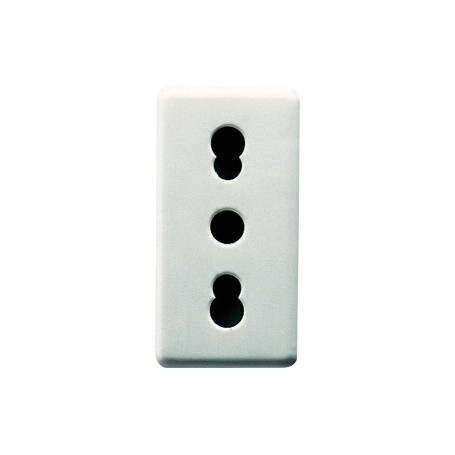 GEWISS PRESA STANDARD 2P+T 16A BIVALENTE 1 MODULO - SYSTEM WHITE