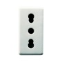 GEWISS PRESA STANDARD 2P+T 16A BIVALENTE 1 MODULO - SYSTEM WHITE