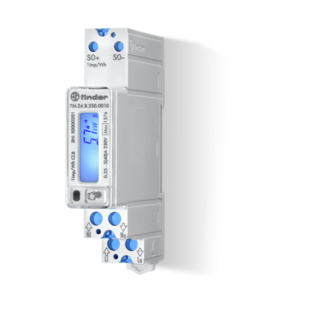 FINDER Contatore di energia monofase bidirezionale con display LCD