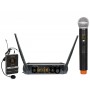 DOPPIO RADIOMICROFONO PALMARE + LAVALIER UHF