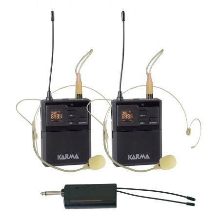 DOPPIO RADIOMICROFONO LAVALIER UHF