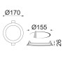 FARETTO LED INCASSO 12W ULTRA SLIM - FORO 155MM - LUCE 3000K-4200K-6500K