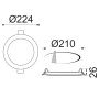 FARETTO LED INCASSO 18W ULTRA SLIM - FORO 210MM - LUCE 3000K-4200K-6500K