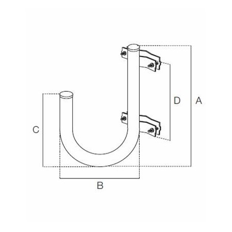 SUPPORTO CURVO 180° A PALO AC7606