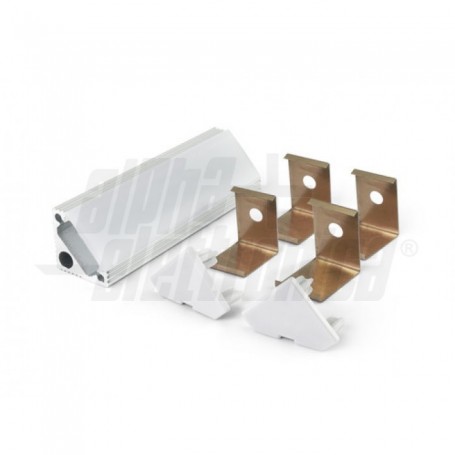 PROFILO ANGOLARE 2MT ALLUMINIO COPERTURA OPACA X 25W/MT