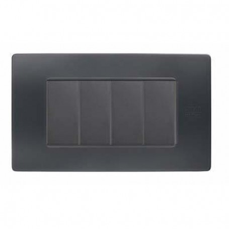 Placca Flexa Tecnopolimero Antracite Nea 4 Moduli Simon Urmet 11804.AN