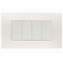 Placca Flexa Tecnopolimero Bianco Nea 4 Moduli Simon Urmet 11804.BN
